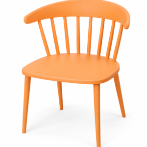 Modern orange spindle back accent chair with sturdy frame and stylish contemporary design
