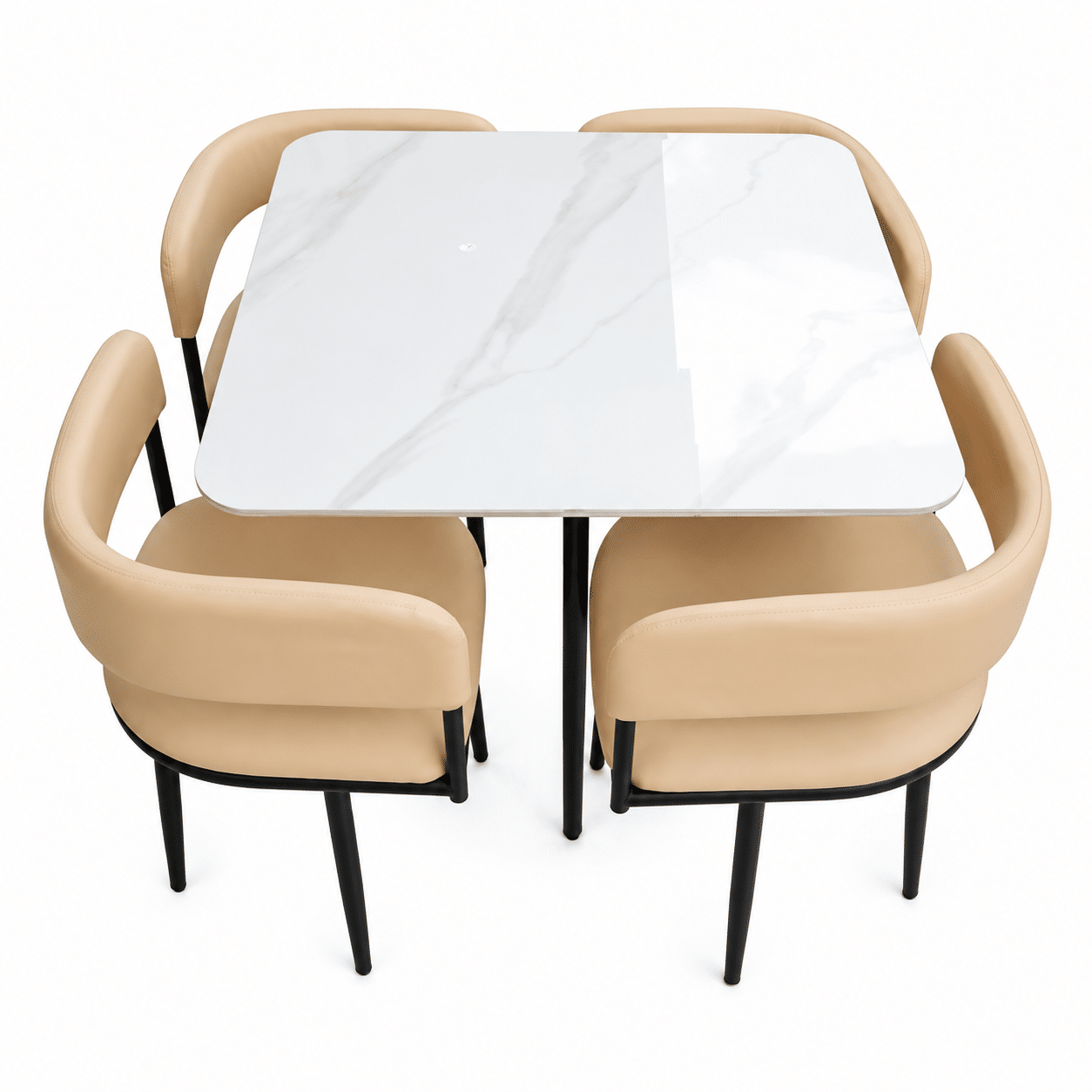 Royal Curve Marble Dining Set - Image 2