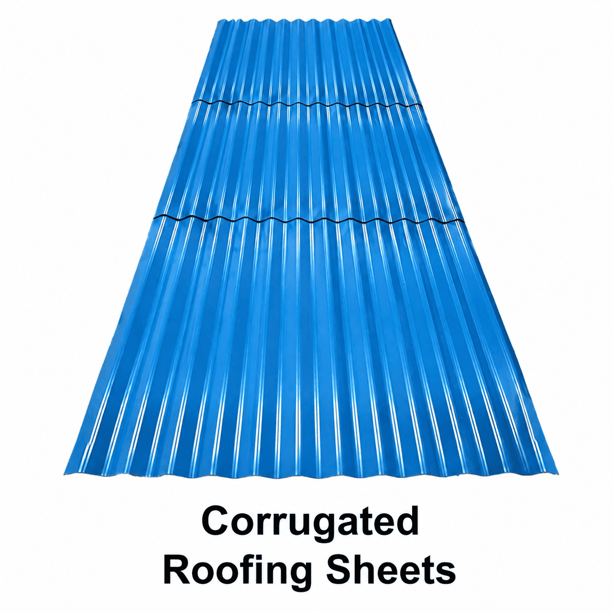 Blue corrugated galvanized steel roofing sheet for residential, commercial, agricultural, and industrial roofing projects in Kenya.