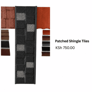 Premium Patched Shingle Tile stone-coated roofing sheets for residential and commercial buildings in Kenya with durable weather-resistant finish.