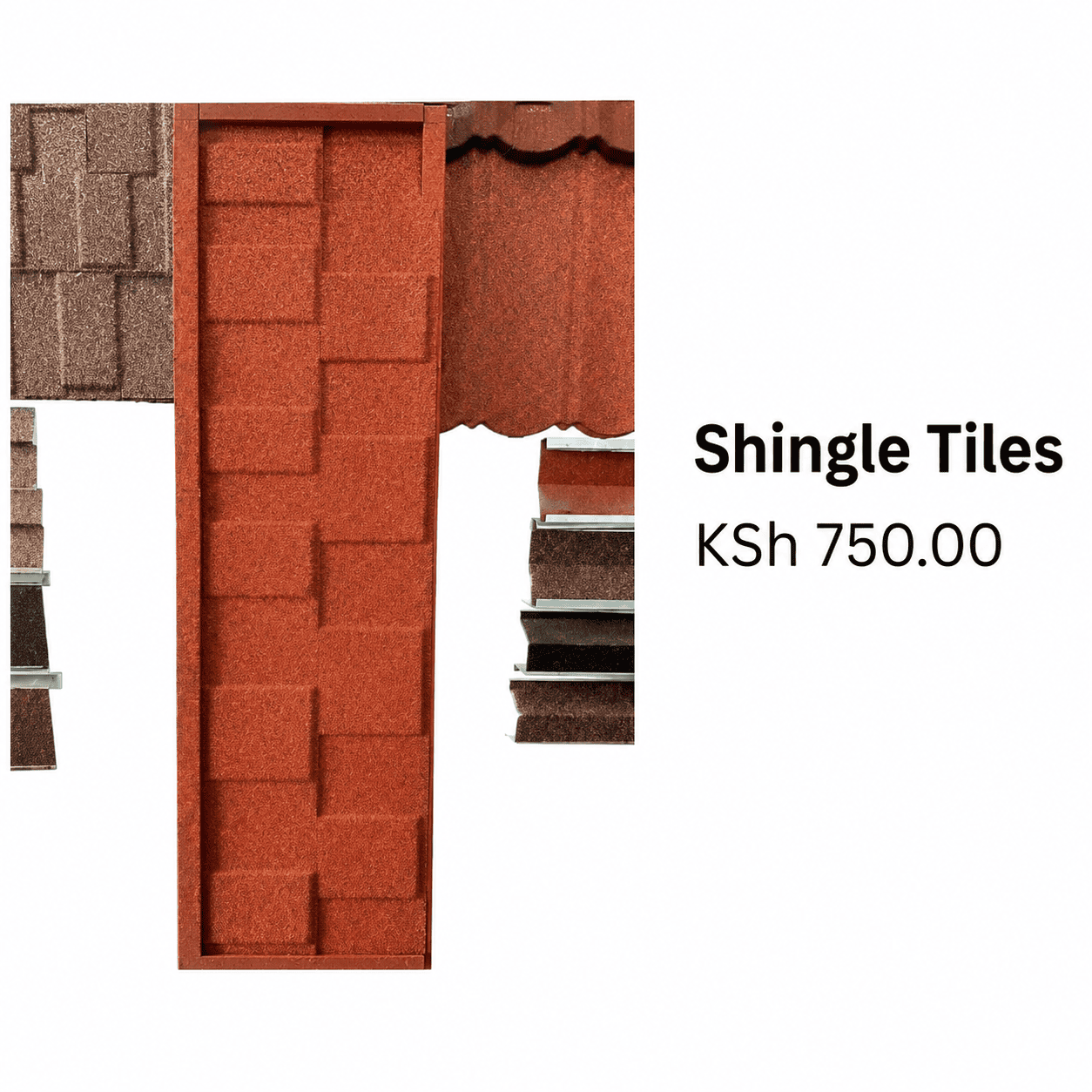 Stone-coated Shingle Tiles roofing sheets for residential and commercial buildings in Kenya with premium textured finish.